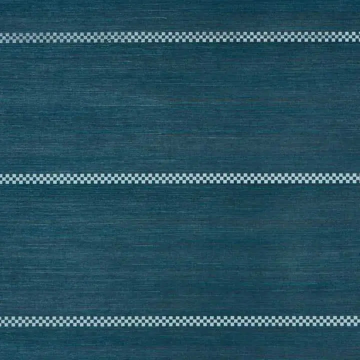 Schumacher Carta da Parati Checkered Stripe Sisal Deco Interni
