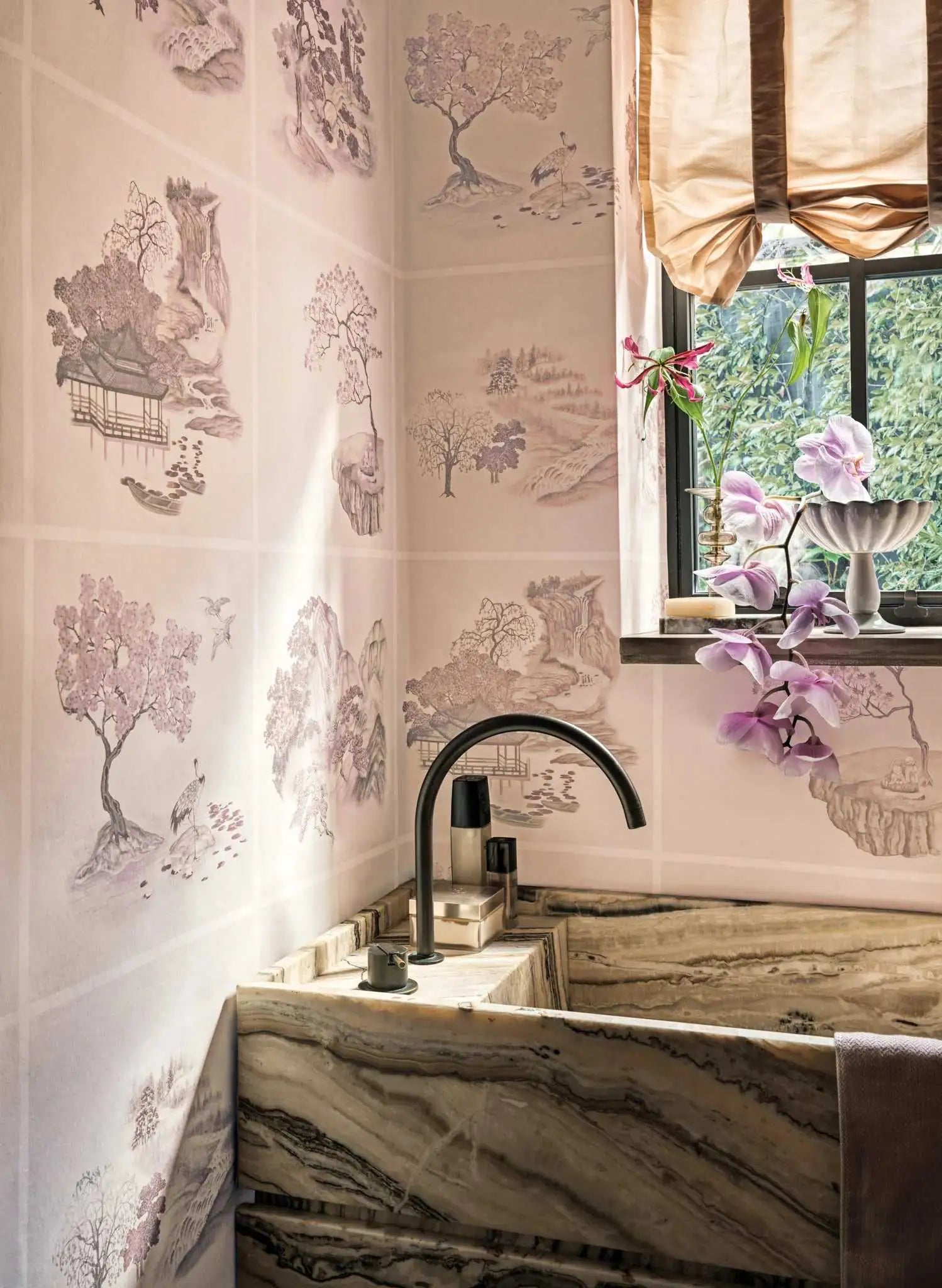 Cole & Son Carta da Parati Tile Toile - Gilded Deco Interni