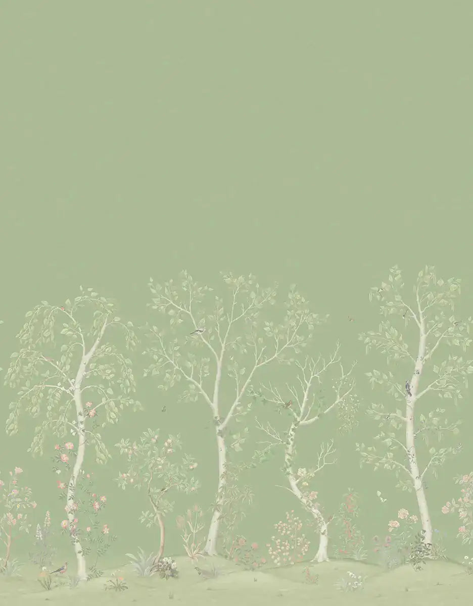 Carta da parati Seasonal Woods Silk Jade Silk Cole & Son
