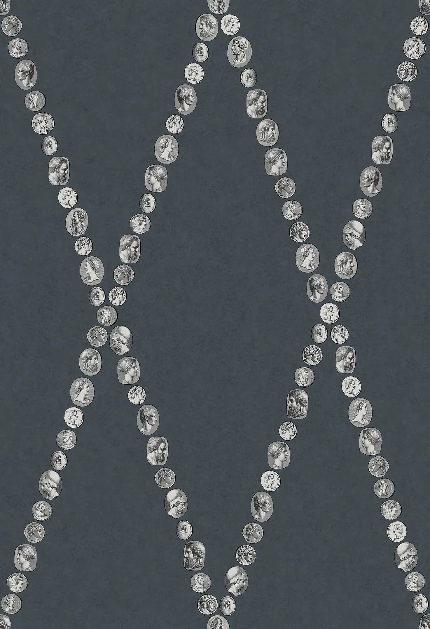 Carta da parati Cammei Silver on Ink Cole & Son