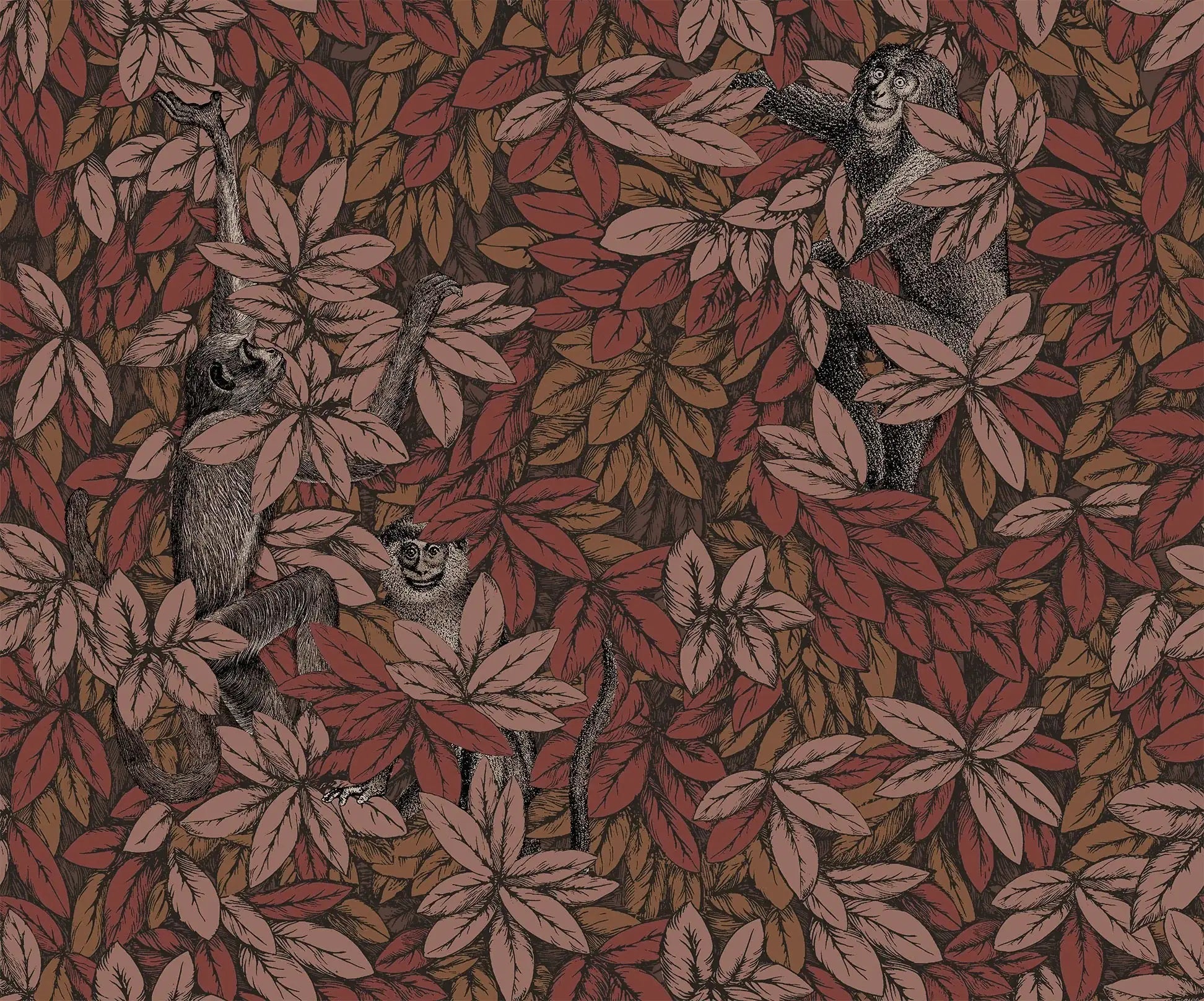 Carta da parati Foglie e Scimmie Autumnal Leaves Cole & Son