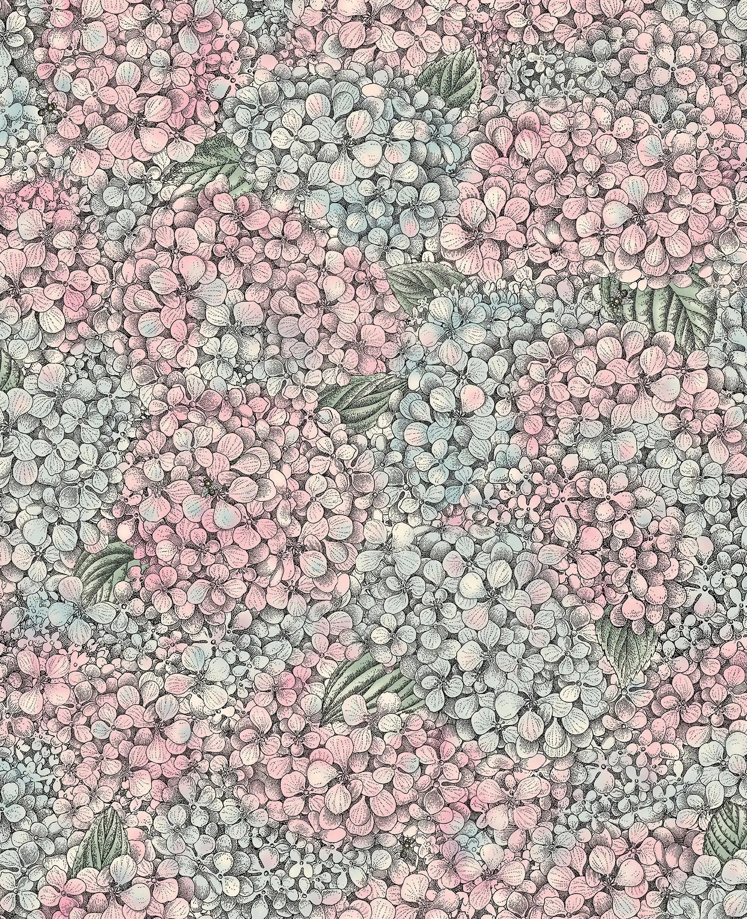 Carta da parati Ortensia Pink and Blue Cole & Son
