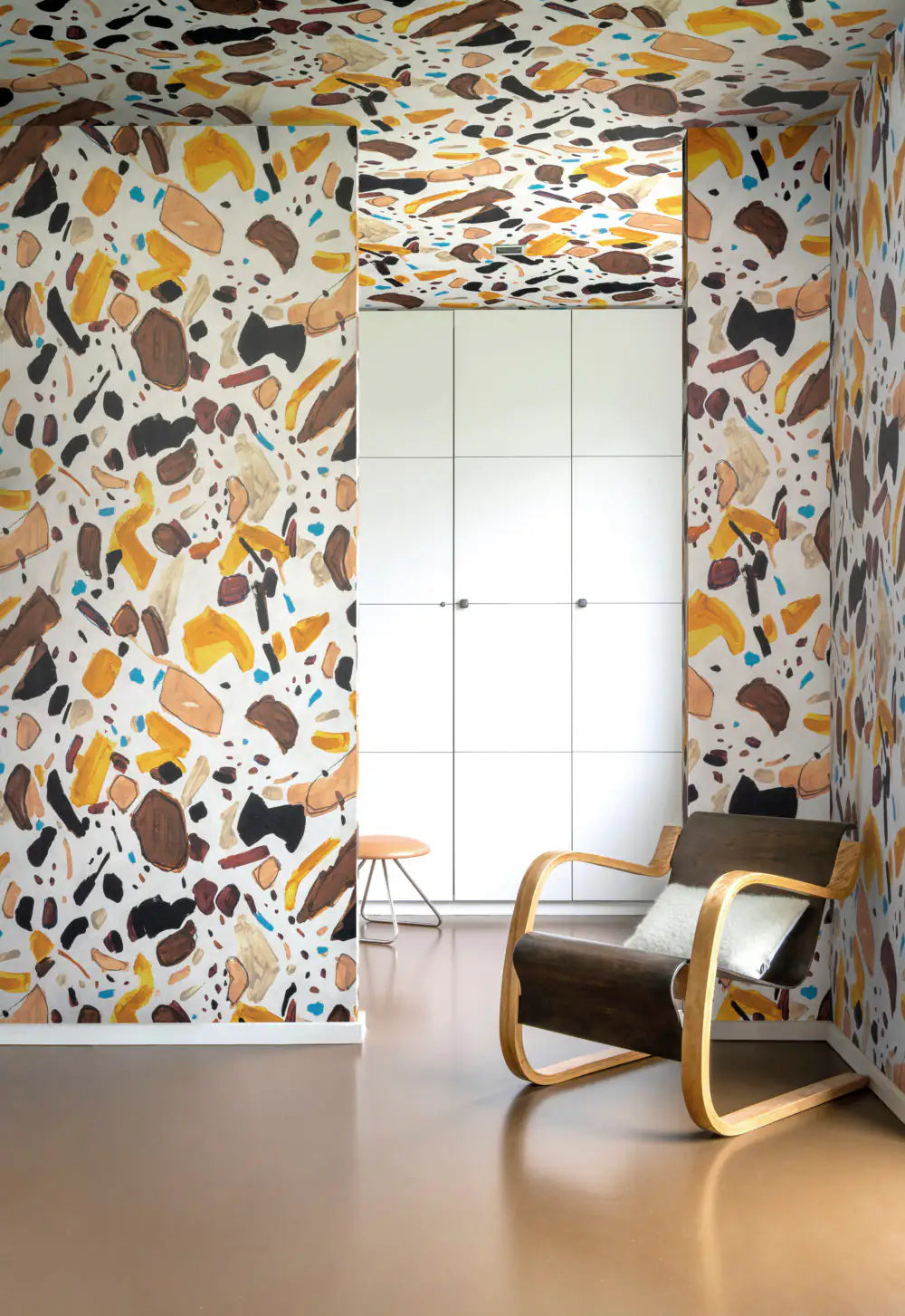 carta da parati terrazzo effetto marmo