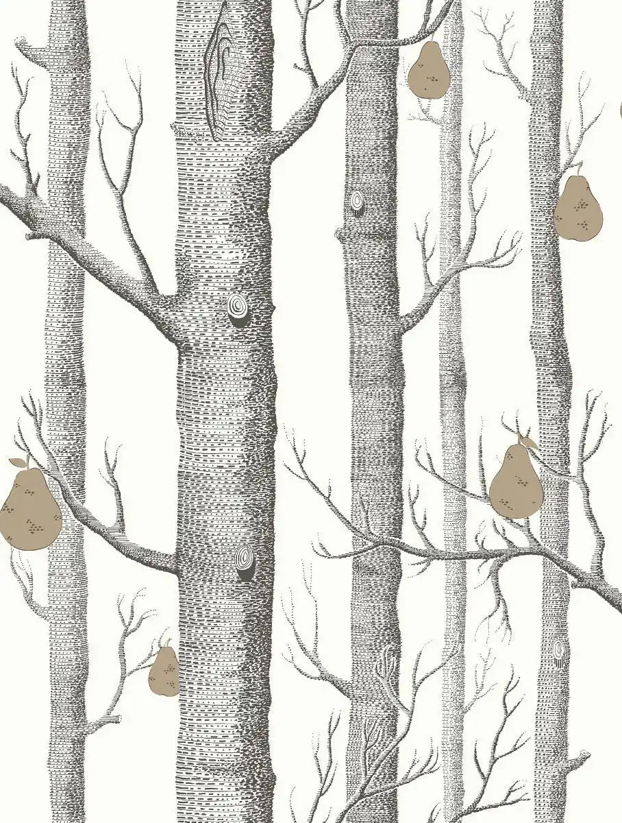 Carta da parati Woods & Pears Nero e Bianco Cole & Son