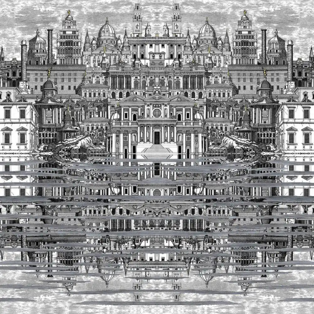 Carta da parati Fornasetti - Riflesso Bianco/Nero Cole & Son