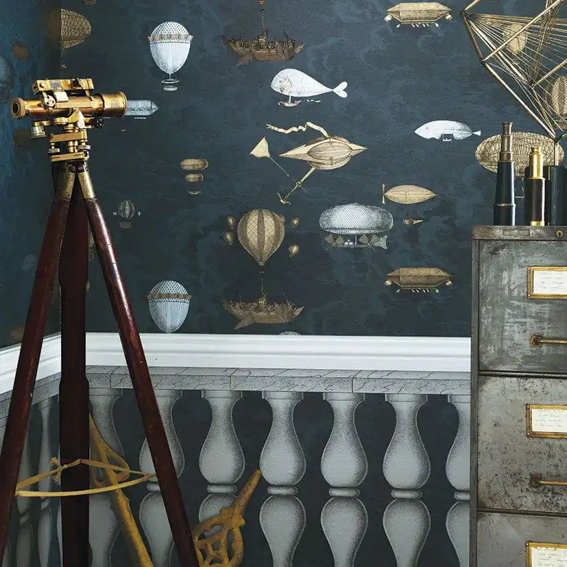 fornasetti - macchine volanti (set 2 rotoli)