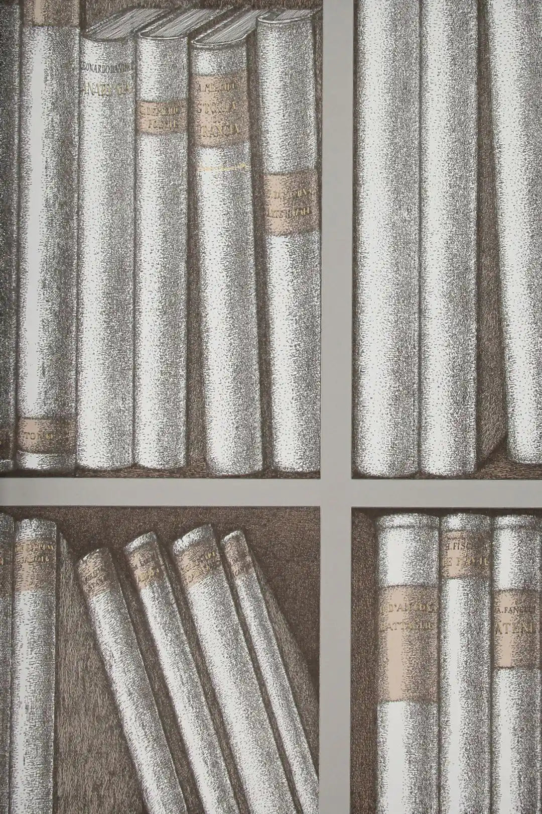 Carta da parati Fornasetti - Ex libris Grigio Cole & Son