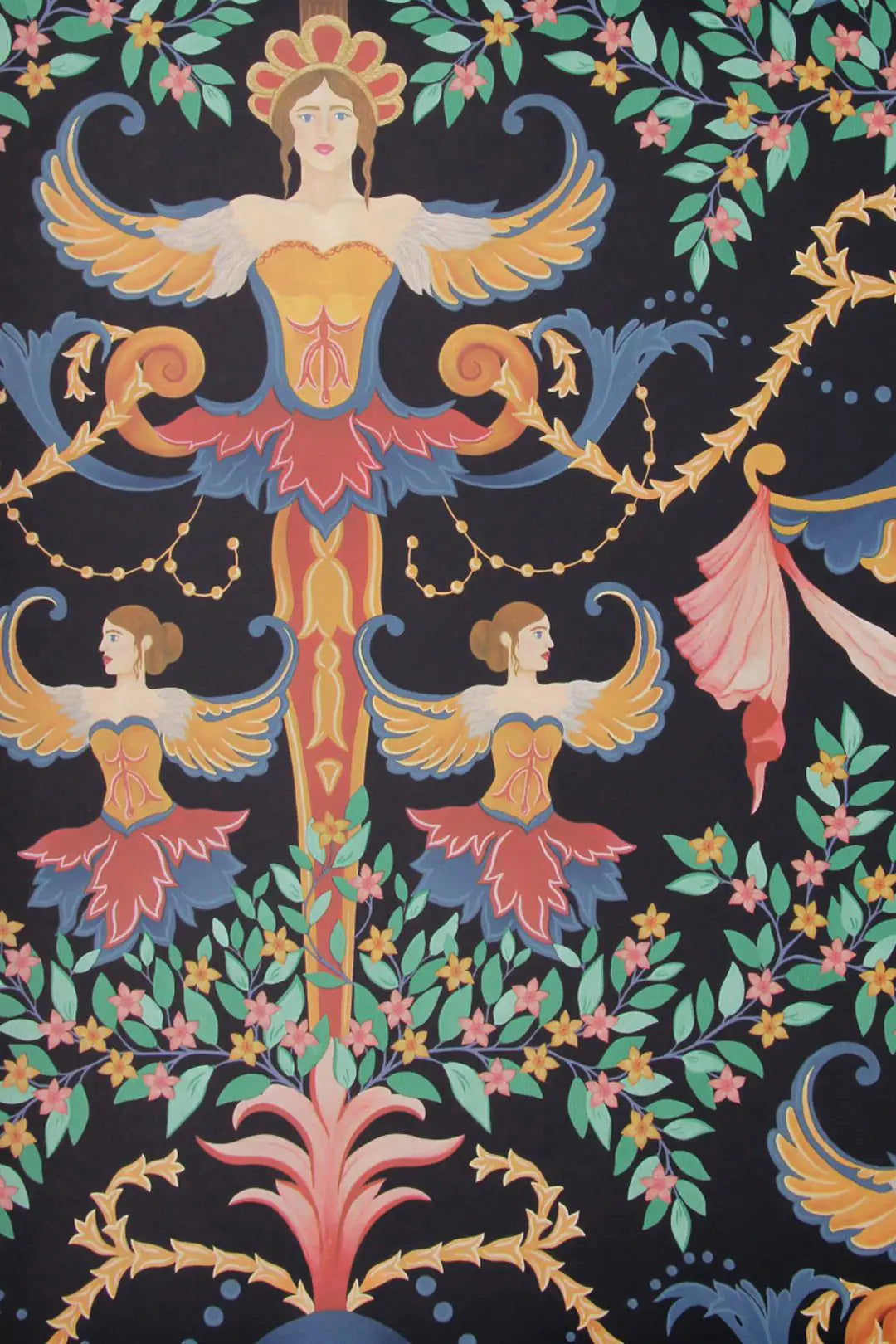 Carta da parati Chamber Angels Nero Cole & Son