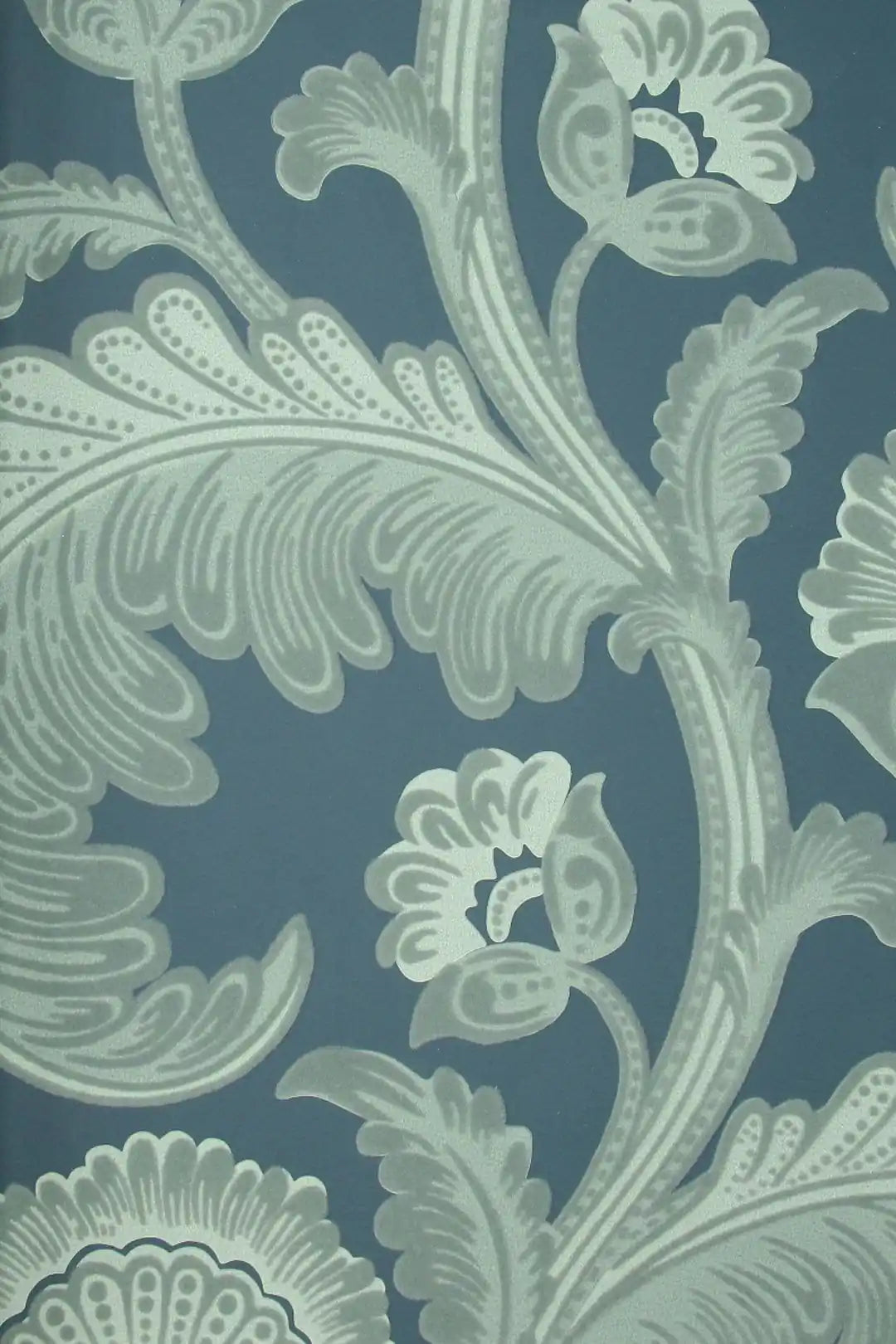 Carta da parati Fanfare Flock Petrolio Cole & Son