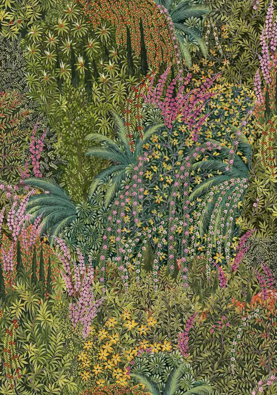 Carta da parati panoramica Cascade Leaf Green Cole & Son