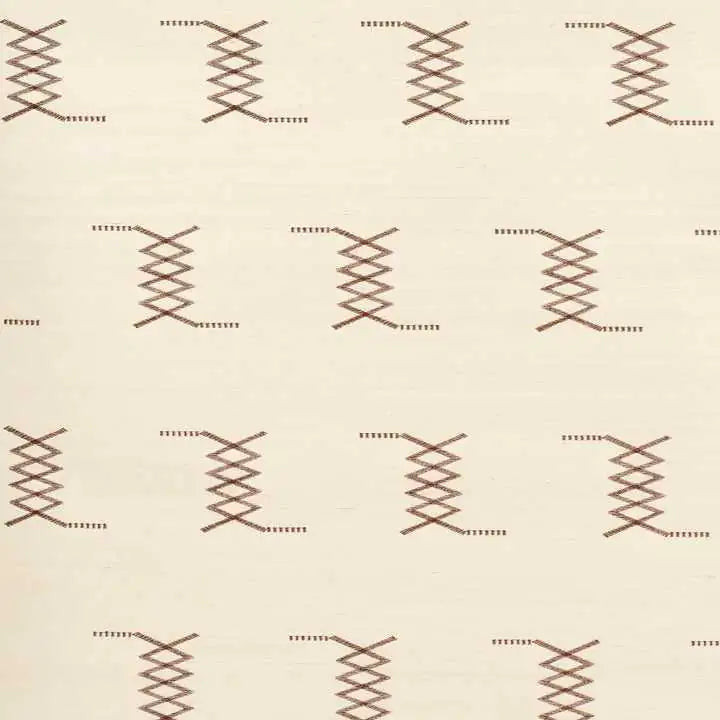 Schumacher Carta da Parati Kin Sisal Embroidery Deco Interni