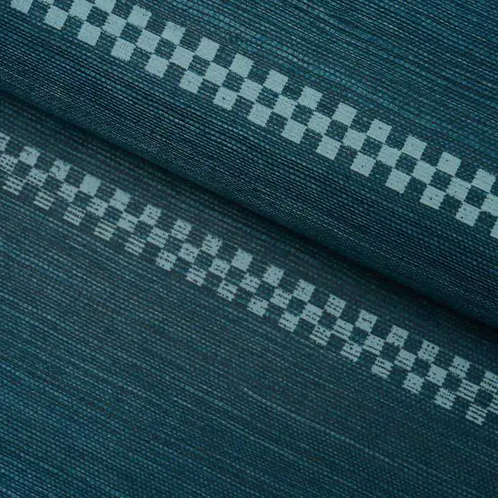 Schumacher Carta da Parati Checkered Stripe Sisal Deco Interni