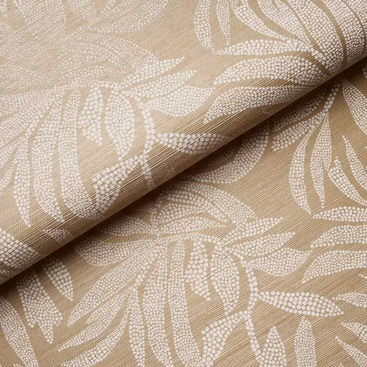 Schumacher Carta da Parati Tayrona Palm Mosaic Sisal Deco Interni