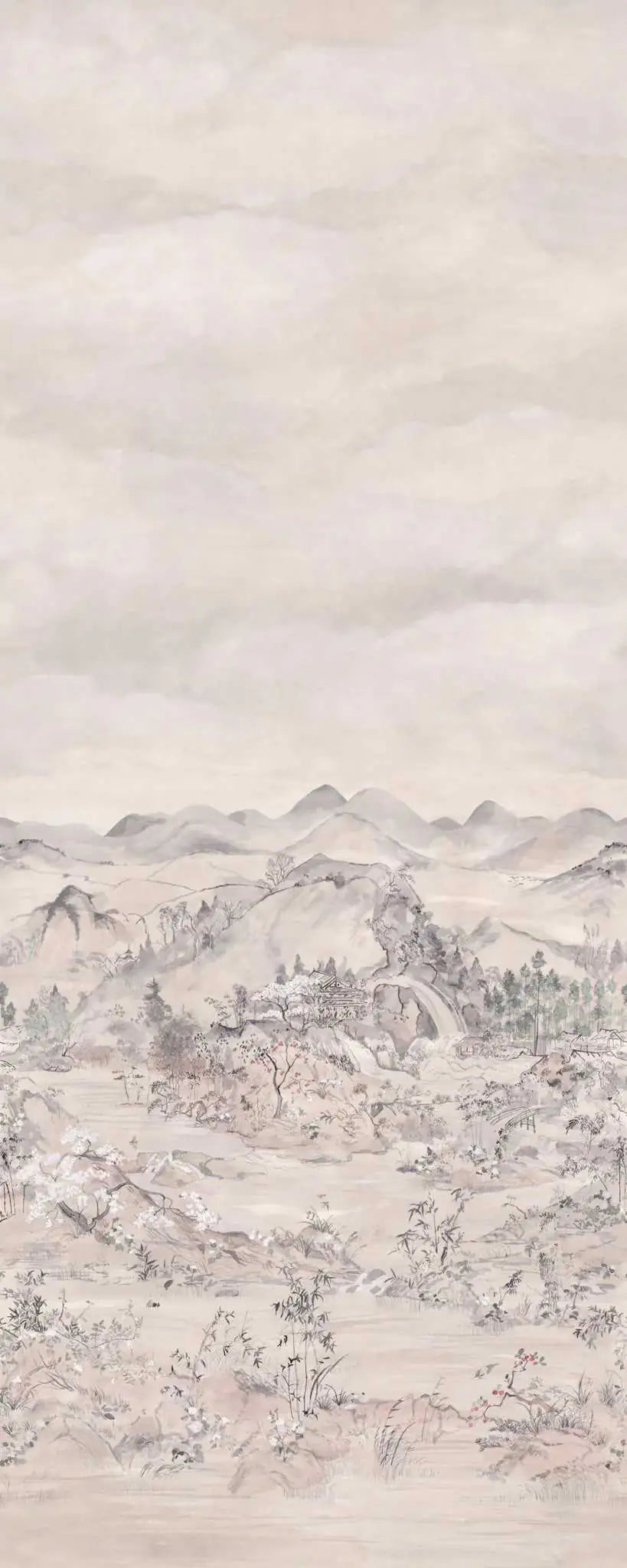 Carta da parati panoramica Japanese Chinoiserie Pink Opal Cole & Son