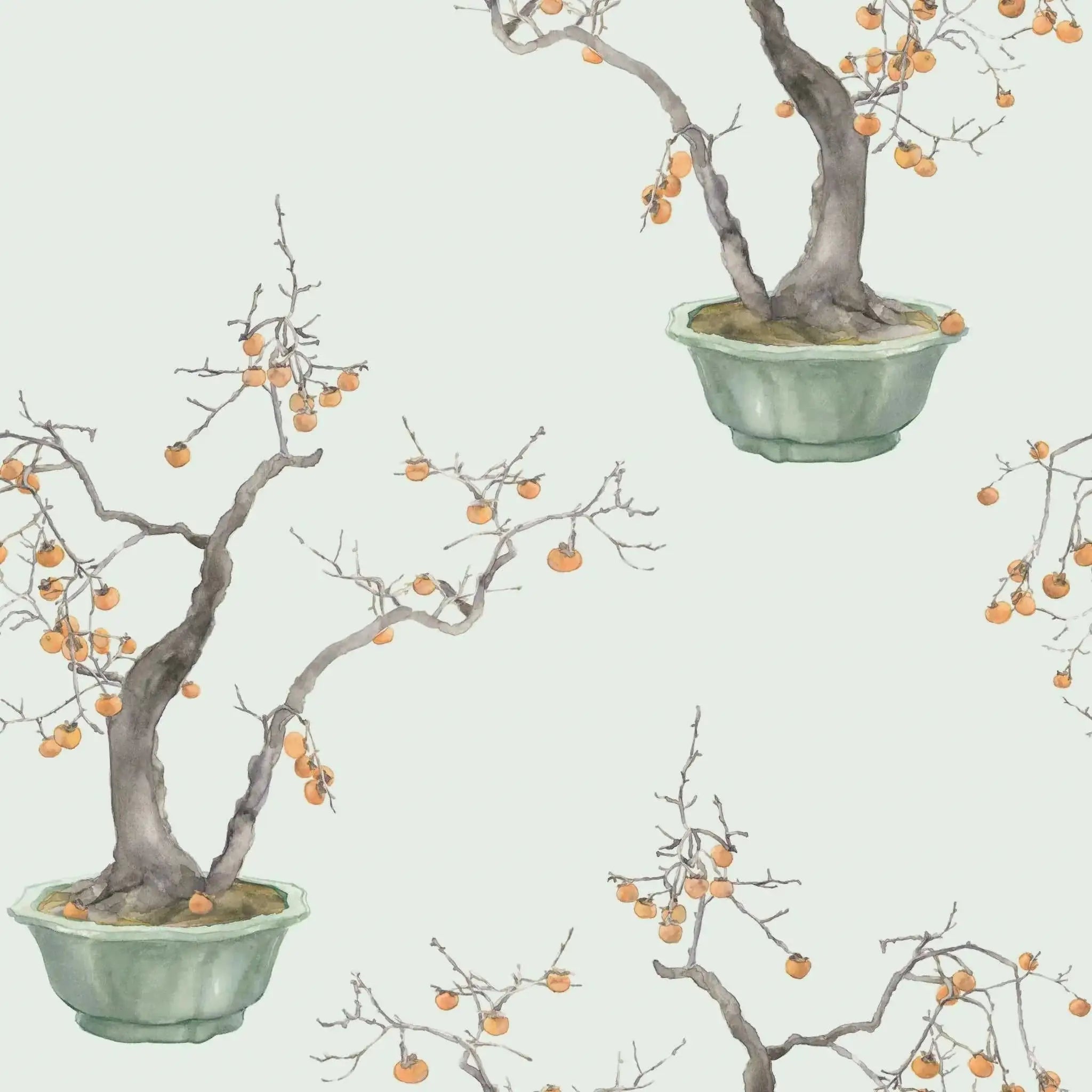 Carta da parati Kaki Persimmon Jade Green and Marigold Cole & Son
