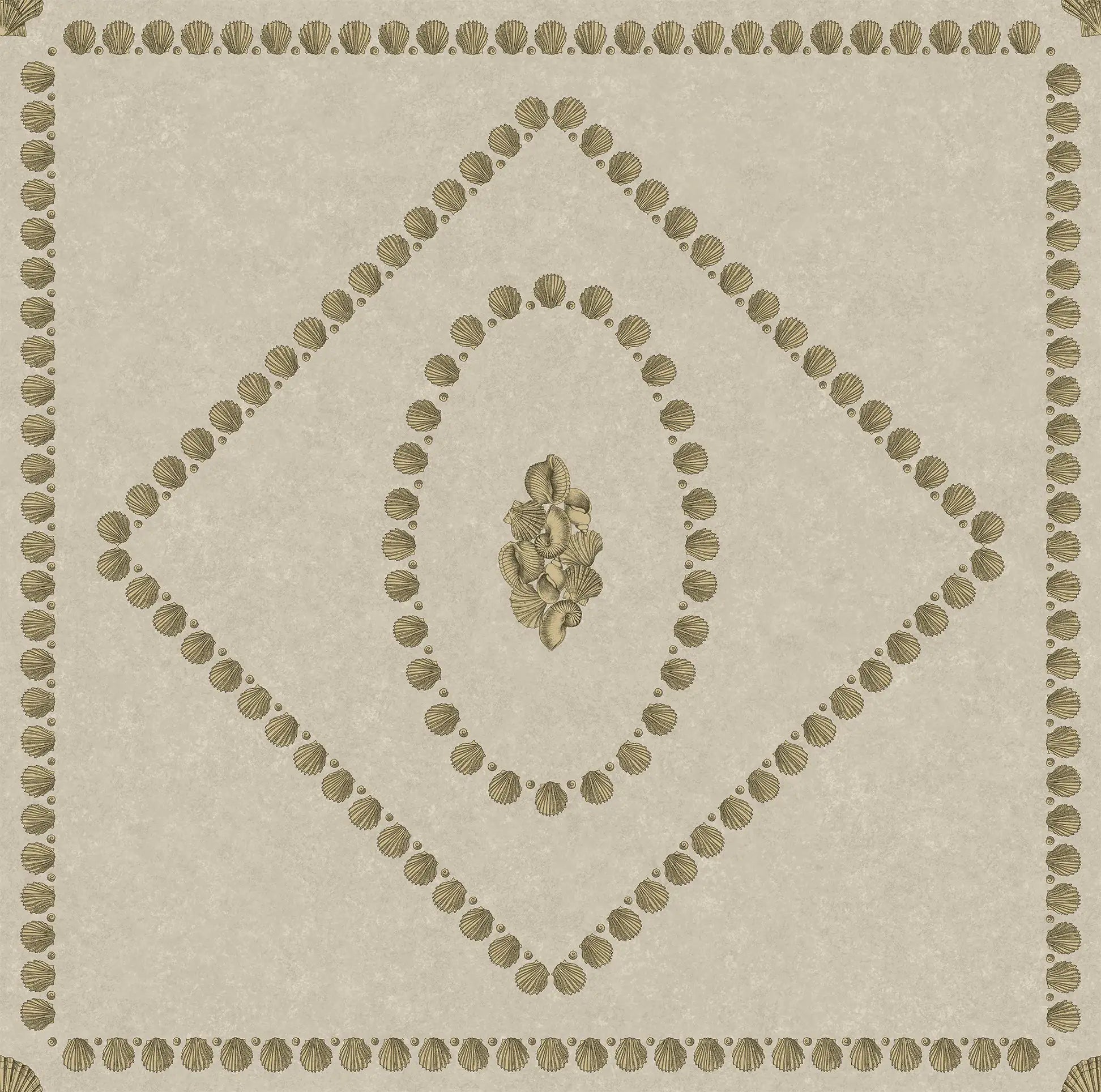 Carta da parati Conchiglie Gold on Stone Cole & Son