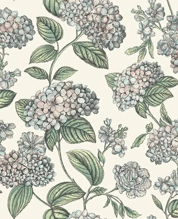 Carta da parati Ramo di Ortensia Pastel on Stone Cole & Son