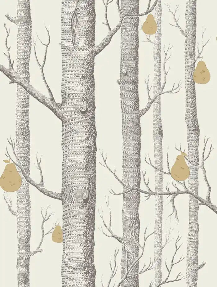 Carta da parati Woods & Pears Grigio e Bianco Cole & Son