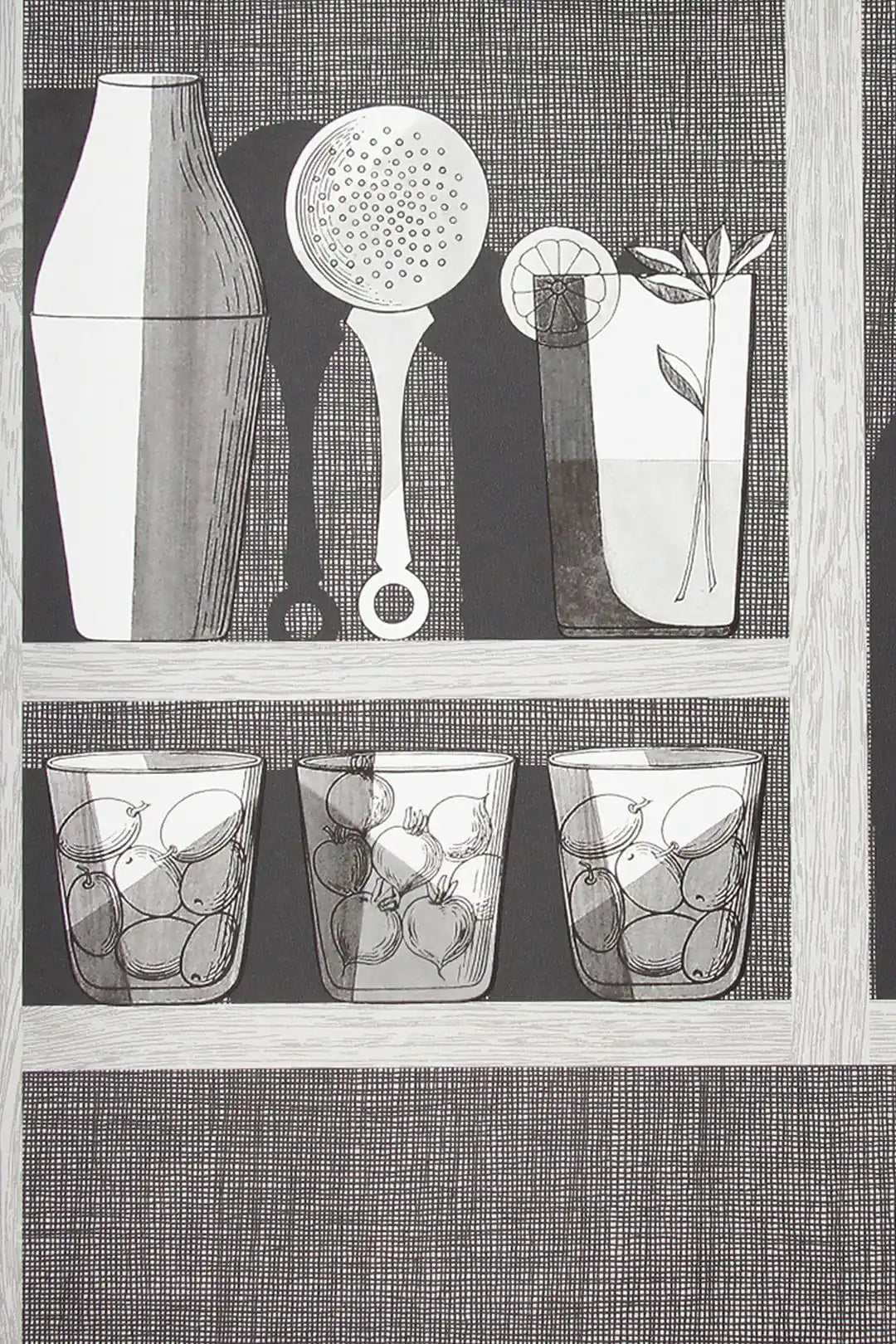 Carta da parati Fornasetti - Cocktails Bianco/Nero Cole & Son