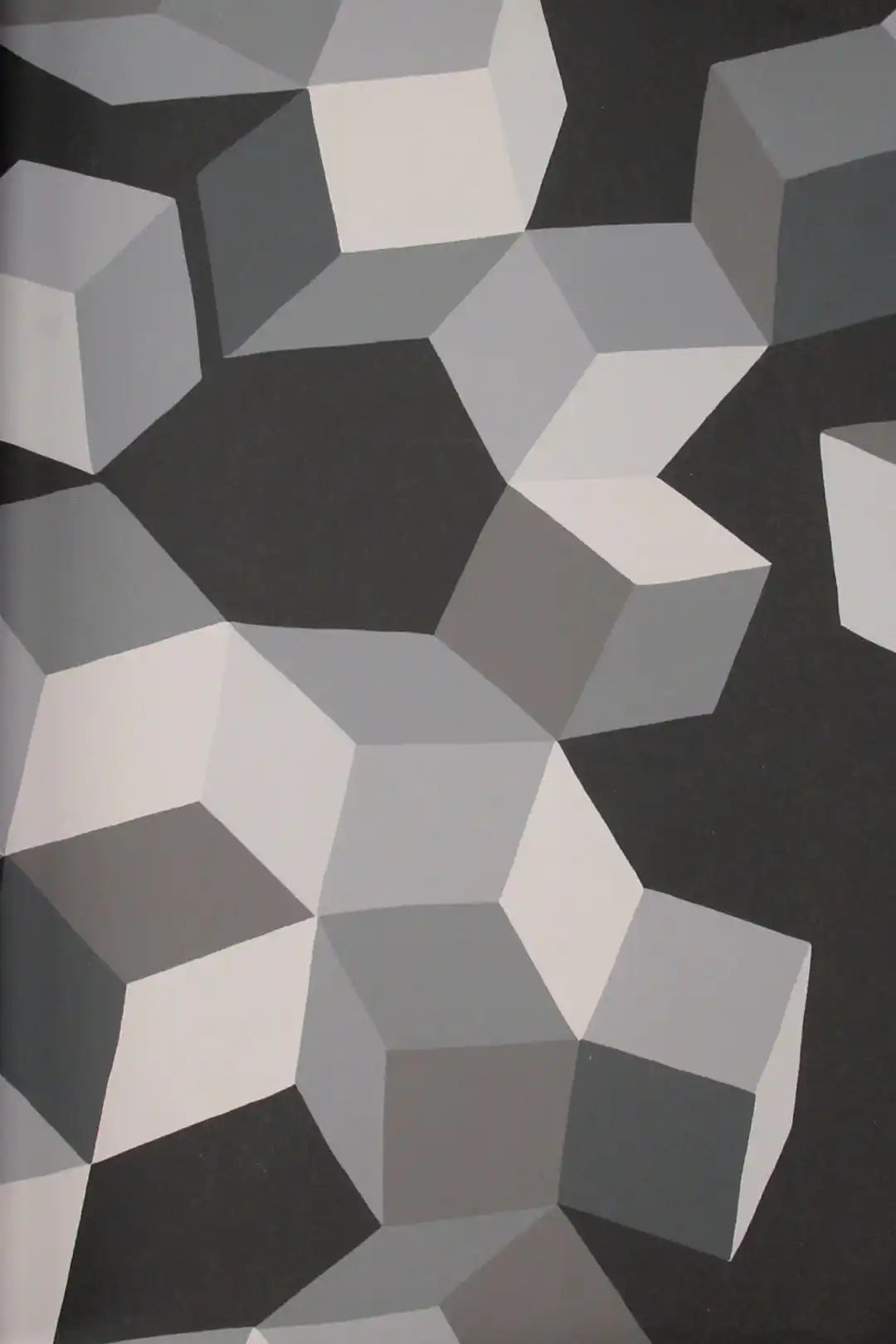 Carta da parati Puzzle Heath Grey on Charcoal Cole & Son