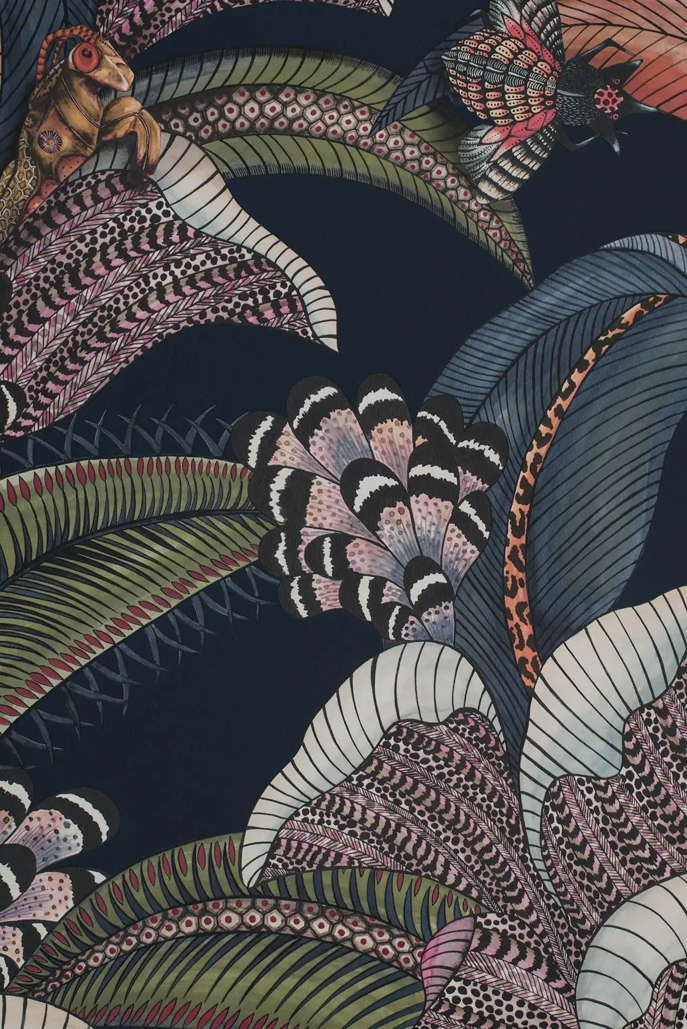 Carta da parati Hoopoe Leaves Blu Cole & Son