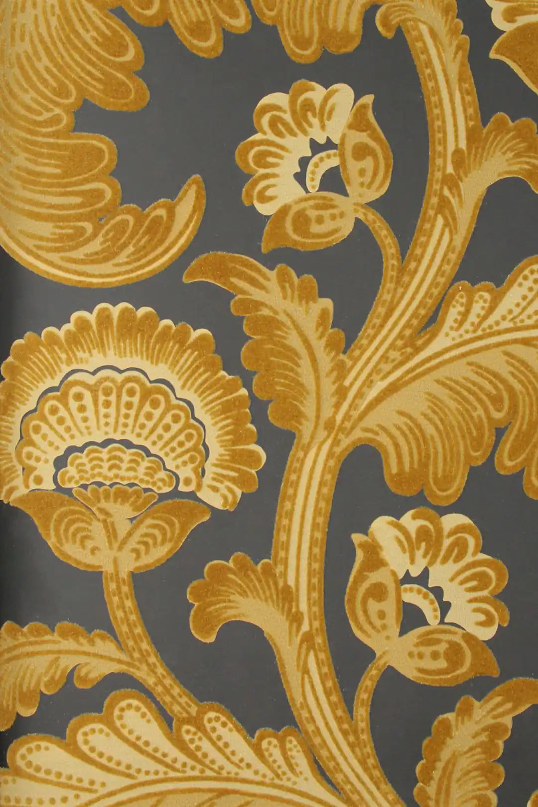 Carta da parati Fanfare Flock Senape Cole & Son