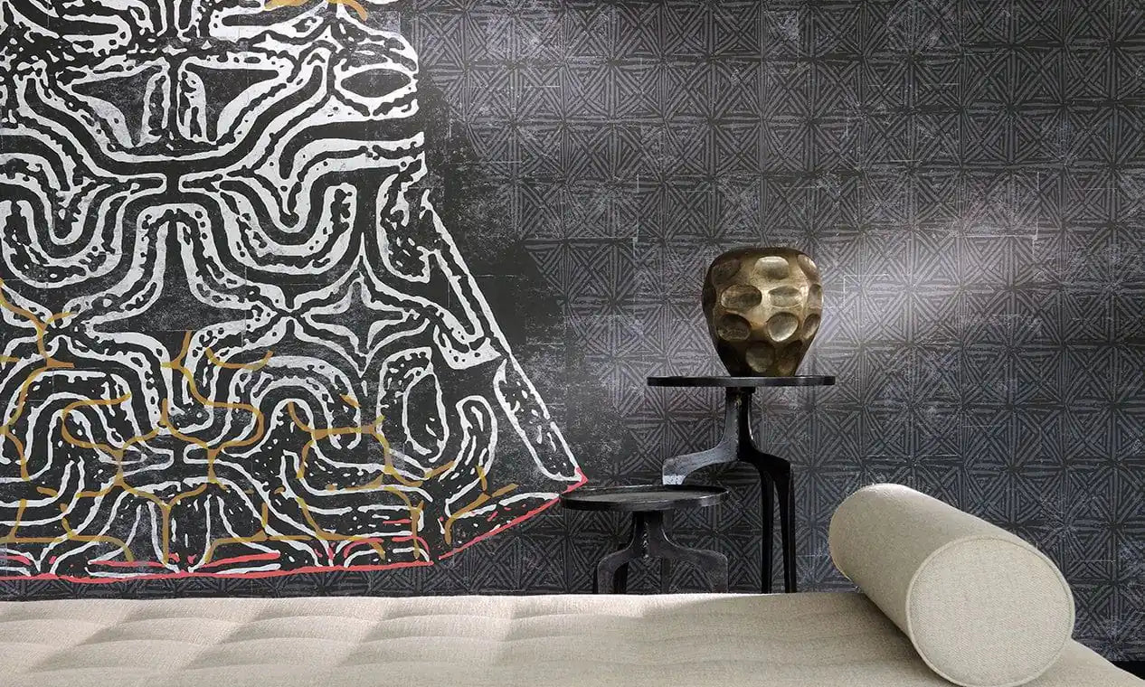 Kimono: pannello murale Elitis con motivo tribale.kimono