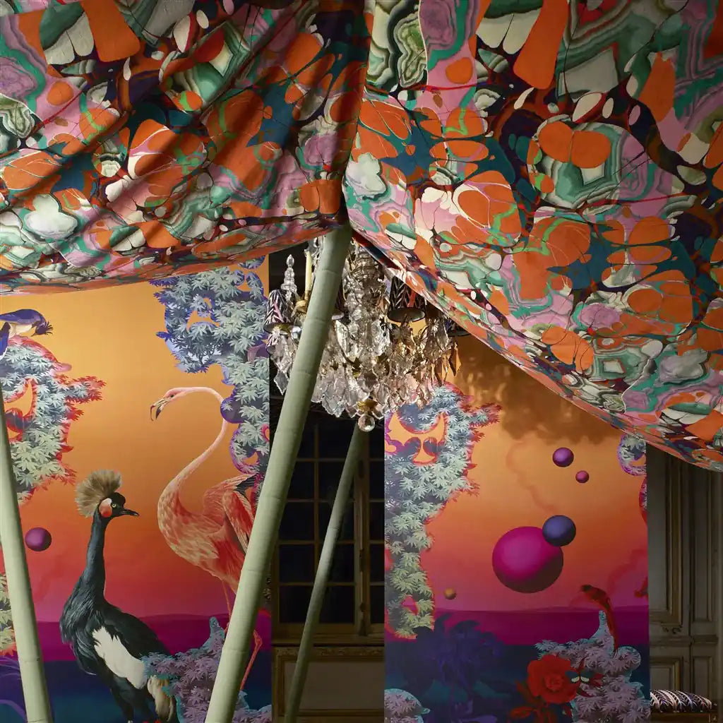 Kaoscope Soft Tangerine: Tessuto Christian Lacroix